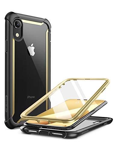 i-Blason Ares, Capa Capinha Protetora para iPhone XR 2018, Capa Robusta Transparente para o Corpo Inteiro, com Protetor de Tela embutido(Ouro)