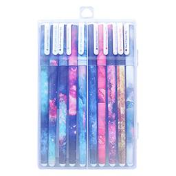 Eastdall Caneta Gel,Conjunto de canetas de gel para colorir 10 PCS Tinta de gel multicolorida de 0,5 mm Canetas de secagem rápida Clássicas Bonitas