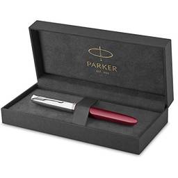 Parker Caneta-tinteiro 51 | Barril de vinho com acabamento cromado | Ponta fina com cartucho de tinta preta | Caixa de presente