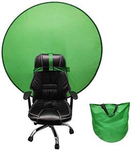 Fundo portátil para webcam, tela de fundo verde portátil 2021 para estúdio de foto e vídeo, fundo dobrável, tela verde Chromakey de um lado para cadeira (75 cm - verde)