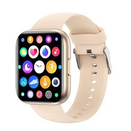 Smartwatch 1,81" tela de relógio inteligente para telefones Android iOS Monitor de freqüência cardíaca de oxigênio no sangue pressão arterial Ouro