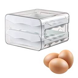 Porta-ovos para geladeira | Armazenamento de ovos e bandeja de ovos – Suporte de ovos para geladeira 32 grades, recipiente para porta ovos para geladeira e bancada de cozinha Nwch-au