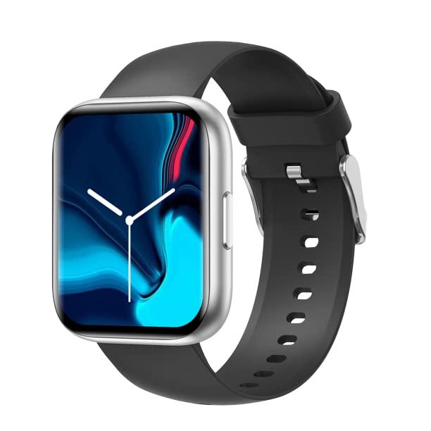Smartwatch 1,81" tela de relógio inteligente para telefones Android iOS Monitor de freqüência cardíaca de oxigênio no sangue pressão arterial prata