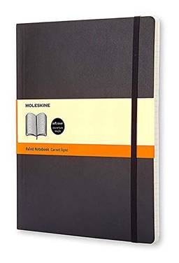 Moleskine S07223 Classic Soft Cover Notebook- Ruled- Extra Large- Black, (QP621)