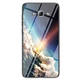 Capa XYX compatível com Samsung A8 2018, [parte traseira de vidro temperado] Capa fina leve com padrão de céu estrelado para Samsung Galaxy A8 2018 SM-A530 (estrelas brilhantes estreladas)