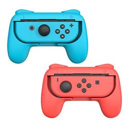 Talkworks Grips for Nintendo Switch Joycon Controller (2 Pack) - Game Accessories Joy-Con Handheld Joystick Remote Control Holder Joy Con Kit - Blue/Red Combo - Nintendo Switch