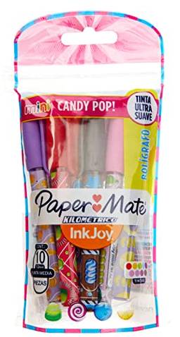 Pouch C/10 Canetas Papermate Km 100 Mini Candy Pop Sortidas