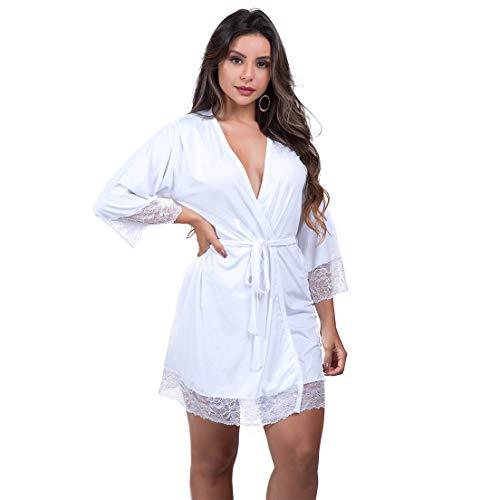 Robe Feminino em Microfibra Premium Diário Íntimo (G, Branco)