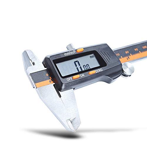 KKmoon Paquímetro digital de aço inoxidável com visor de fração paquímetro eletrônico 0-150mm 0-150mm (com visor de frações)