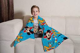 Manta Fleece de Sofá Solteiro Estampada Mickey 1,25m x 1,50m Com 1 peça - Produto Importado, Lepper, Azul
