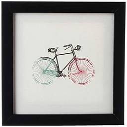 Arte Maníacos Quadro Decorativo Tela Canvas Bike Fundo Branco - 32,5x23cm (Moldura caixa laca preta)