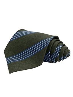 Gravata Tradicional Clássica Trabalhada (Verde-escuro/Azul-Listrado)