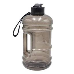 Garneck Garrafa de água de 2,2 litros, garrafa de água esportiva à prova de vazamento, garrafa de água para academia, caminhadas, musculação, acampamento, viagem (preto)