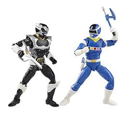 Figuras Power Rangers Lightning Collection, 2 Figuras de 15 cm - Ranger x Psycho Ranger - F2047 - Hasbro, Azul, branco, preto e dourado