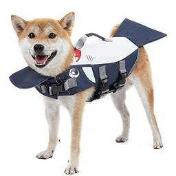 Mibee Colete salva-vidas para cachorro com alça ajustável e bonito colete de natação