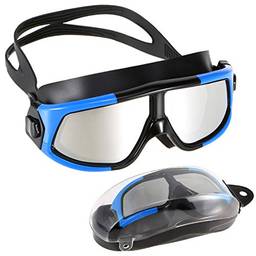 Tomshin Óculos de natação profissional feminino masculino ajustável anti-nevoeiro de visão ampla óculos de natação para adultos