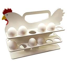 Zwbfu Porta-Ovos De 24 Ovos,2 bandejas de madeira para ovos de 24 ovos Suporte para ovos Bancada de madeira rústica para ovos Bandeja para ovos de madeira para armazenamento de ovos
