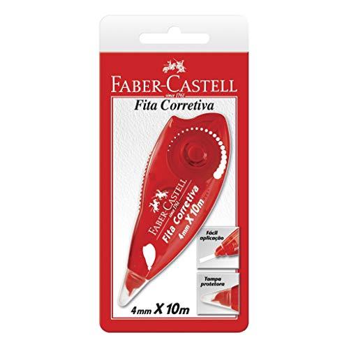 Fita Corretiva, Faber-Castell, SM/7072, 4mmx10m, Vermelho