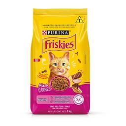 Ração Friskies Seleção Saborosa para Gatos Adultos Sabor Mix de Carnes - 1kg Purina para Todas as fases - Sabor Carne