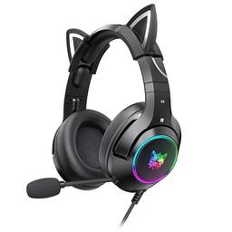 Fone de ouvido Gamer,Headset Gamer, para PS4/Xbox One/PC/Smartphone (Black K9)