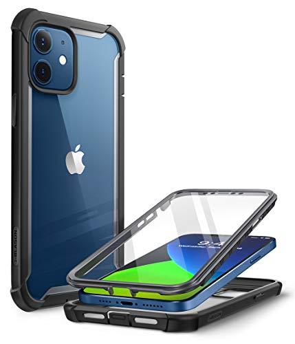 Capa Capinha Case i-Blason Ares projetada para iPhone 12 Mini (2020), capa de proteção dupla resistente e transparente com protetor de tela integrado (Preto)