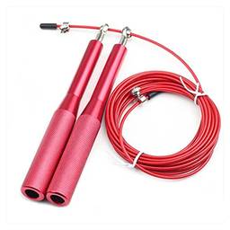 Corda de Pular Profissional, Colorida, Comprimento de 3m, Produzida em Alumínio, e Durável, Rolamentos de Velocidade, Exercícios (Rosa)