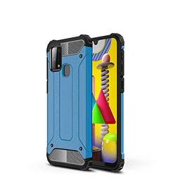 Capa de telefone Samsung Galaxy M31, híbrida, camada dupla, à prova de choque, TPU (azul)