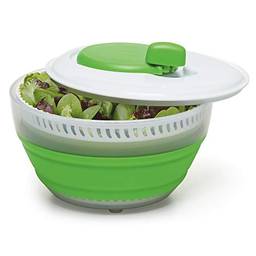 Secadora de Salada Dobrável a Manivela de Plástico Progressive, Verde/Branco