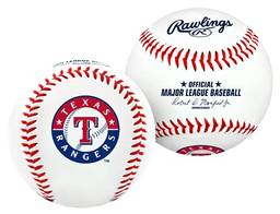 Rawlings Bola de beisebol com logotipo do time MLB Texas Rangers, oficial, branco