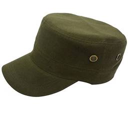 LIOOBO Chapéu de Estilo Militar Chapéu de Exército Boné Plano para Lazer Esportes ao Ar Livre (Verde Exército)