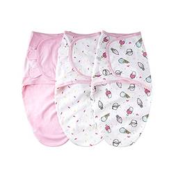 JJone SU3007 3pcs baby swaddle wrap cobertor macio de algodão infantil dormir com padrão de sorvete fofo para bebês recém-nascidos meninos meninas