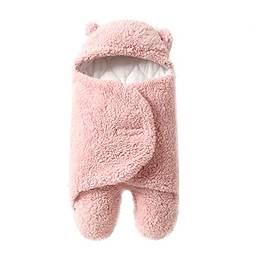 Henniu Cobertor para bebê fofo recém-nascido envoltório de pelúcia macio saco de dormir para bebê com pés saco de dormir para inverno, tamanho L para bebês de 3 a 6 meses