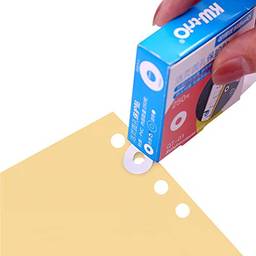 Henniu Etiquetas de reforço de furos de papel de folhas soltas Adesivos redondos protetores de furos autoadesivos para material escolar de escritório, 250 etiquetas