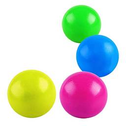 Lasamot 4 peças bolas de parede adesivas fluorescentes bola de teto bola alvo brinquedo antiestresse descompressão