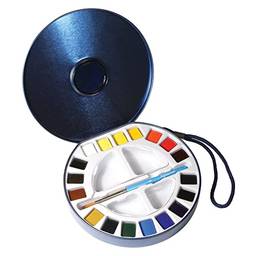 Estojo Metálico Aquarela Daler Rowney, D131900030, Aquafine pastilhas 18 cores, Assorted Colors