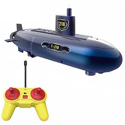 Qudai Mini barco RC submarino 2,4 GHz de controle remoto faça você mesmo Mini barco RC barco de corrida RC 6 canais brinquedo de presente para crianças meninos