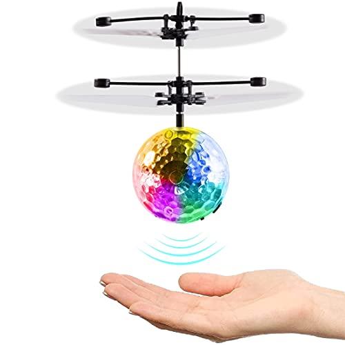 Brinquedo de bola voadora mágica - Drone de helicóptero RC de indução infravermelha, LEDs de luz de discoteca, idéia exclusiva de estofados de Natal para crianças e amp; Adultos 2022 Melhores presente