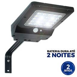 Refletor Luminária Solar Integrada Pública LED 400 Lúmens Placa Completa Ecoforce 40W