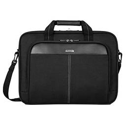 Targus Pasta clássica fina com design de bolsa tiracolo para viagens profissionais de negócios e proteção de laptop para laptops de até 16 polegadas, preta (TCT027US)