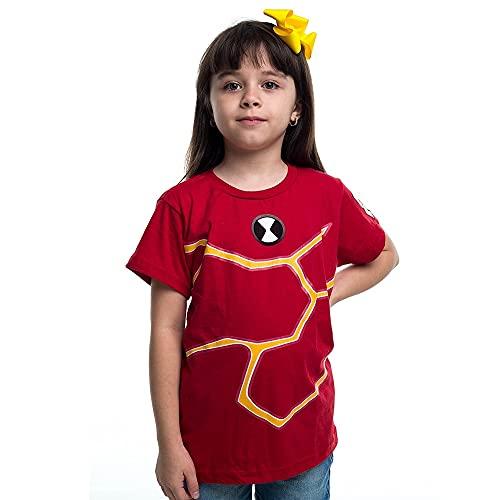 Camiseta ben10 infantil chama, piticas, unissex, vermelho minnie, 2