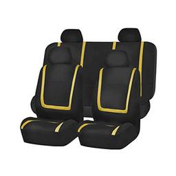 Wakauto Capa de assento de carro universal para assento de automóvel, resistente ao desgaste, tapete protetor de assento de carro, acessório interno de carro, 9 peças (amarelo)