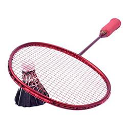 Newmind Raquete profissional de fibra de carbono ultraleve Badminton - Vermelho