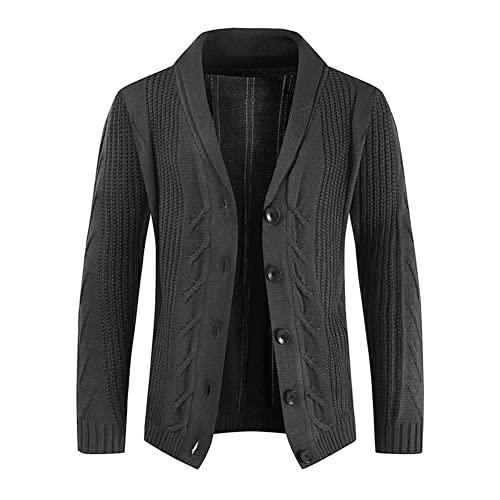 SevenDwarf casacos e jaquetas masculinos Casaco suéter manga longa com botão de tricô outono inverno