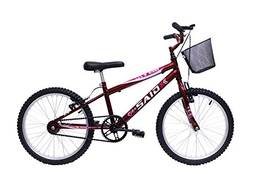 Bicicleta Aro 20 Feminina com cestinha e rodinhas (Vermelho)