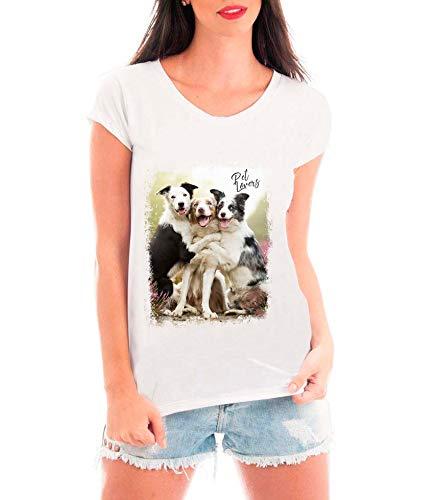 Camiseta Blusa T shirt Bata Criativa Urbana Cachorros Dog Pet Lovers Abraço Branco P