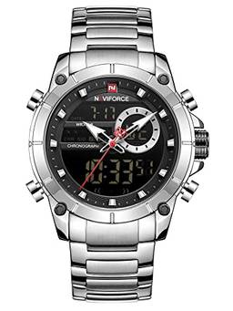 Mibee Relógio masculino com movimento de quartzo cronômetro digital analógico comercial esportivo casual relógio de pulso