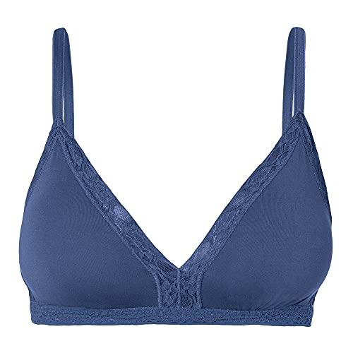 Sutiã Top Triangulo Modal, She, Feminino, Azul Jeans Escuro, 48