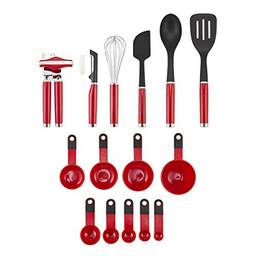 Kit de utensílios para cozinha KitchenAid Classic Tool, Empire Red, 15 peças