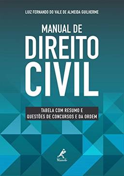 Manual de direito civil: tabela com resumo e questões de concursos e da Ordem