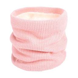 Cachecol de inverno com proteção fria e cachecol criativo com camada dupla à prova de vento e gola circular da Lioobo (bege), rosa, 21cm